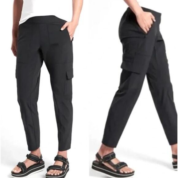 Athleta Chelsea Cargo Lined Pants Black Size 10 - Picture 1 of 14